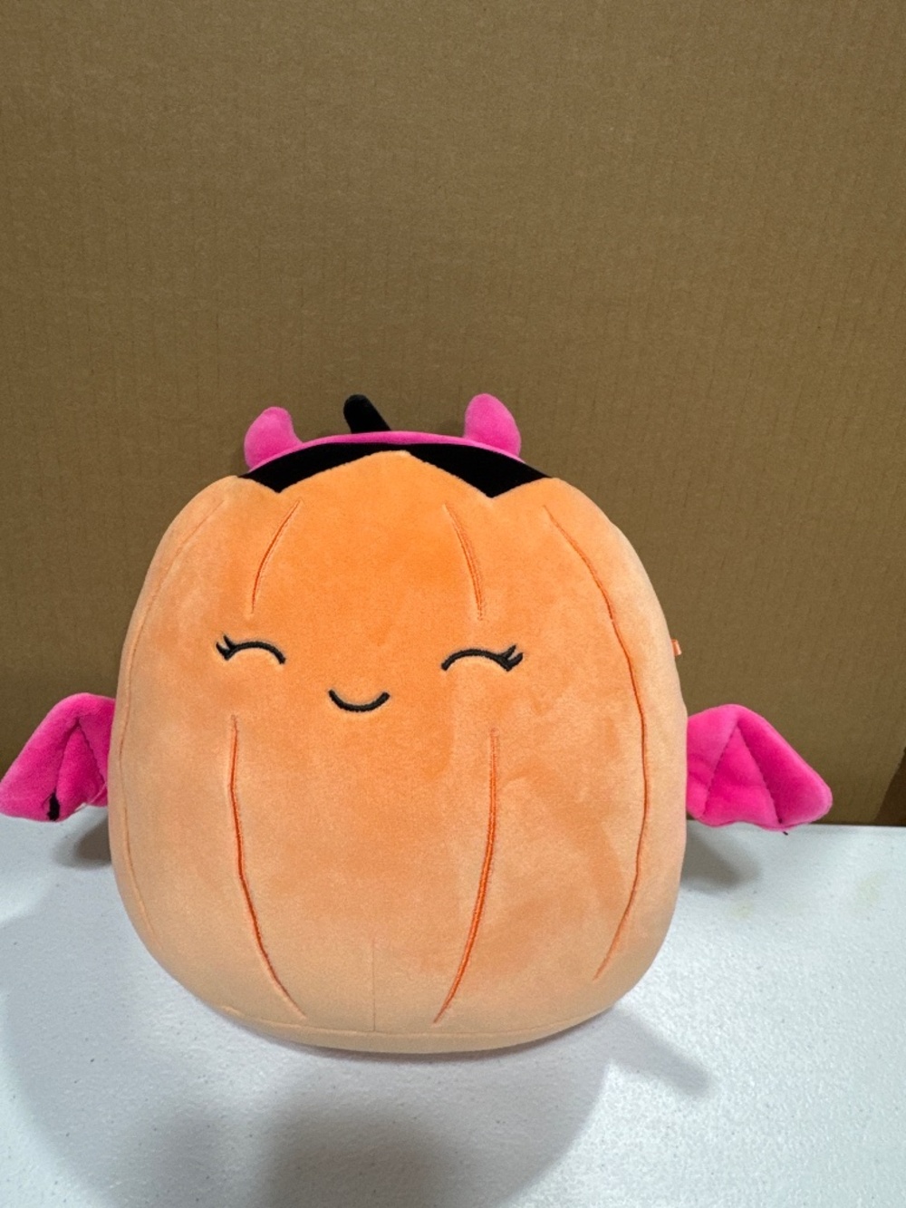 Squishmallows Original 8-Inch Margie Pumpkin in Pink Devil Costume